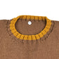 Handknitted jumper 9-10 years brown and yellow detailed