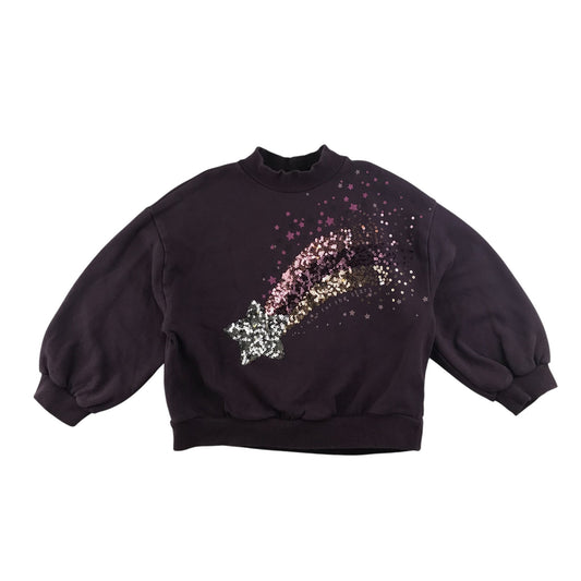 Next sweater 5-6 years purple sequin shooting star