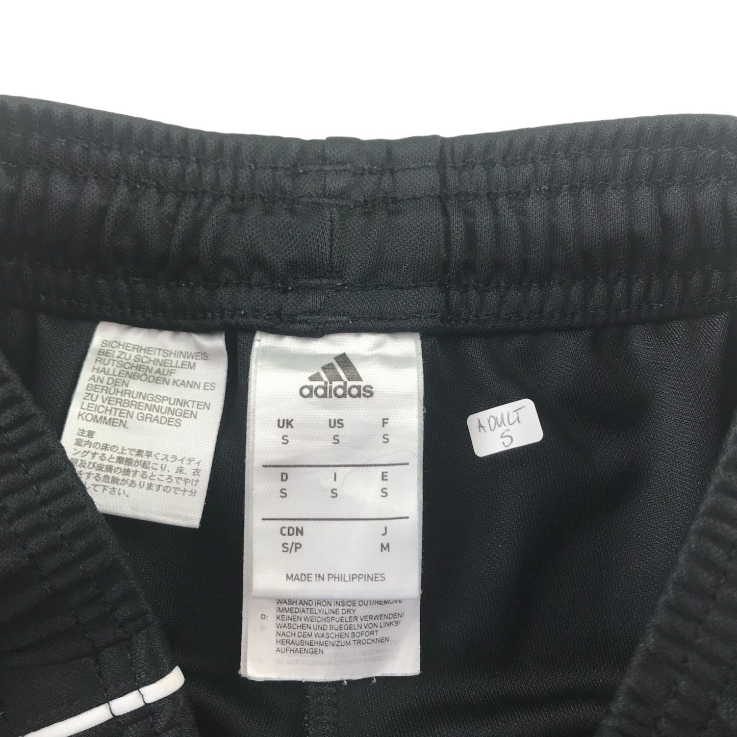 Adidas Sports Joggers Adult S Black with White Side Strip and Logo