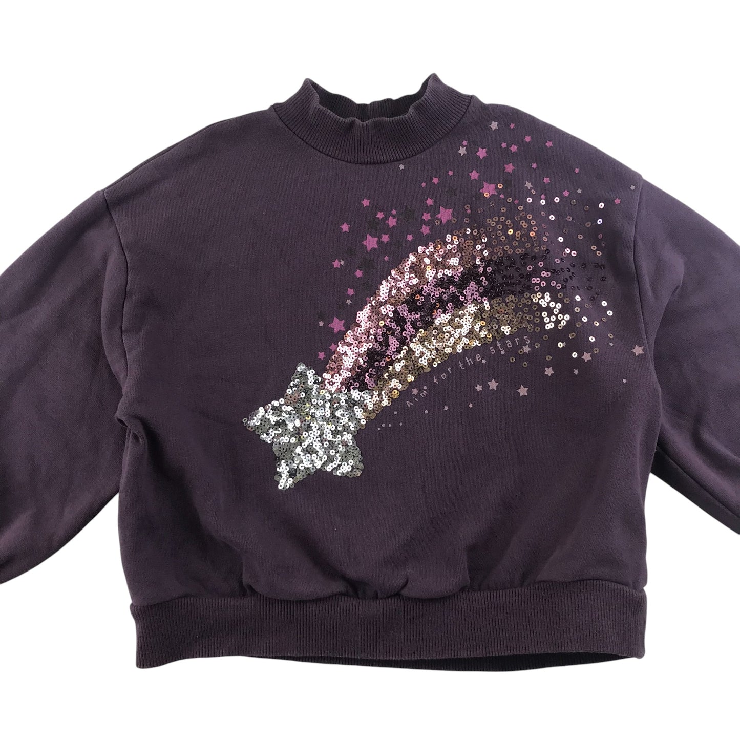 Next sweater 5-6 years purple sequin shooting star