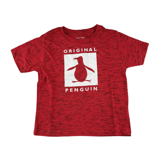 Penguin t-shirt 4-5 years red graphic design