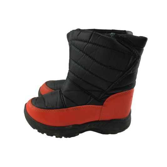 Mountain Warehouse Snow Boots Shoe Size 10 Junior Black and Orangey Red High Tops