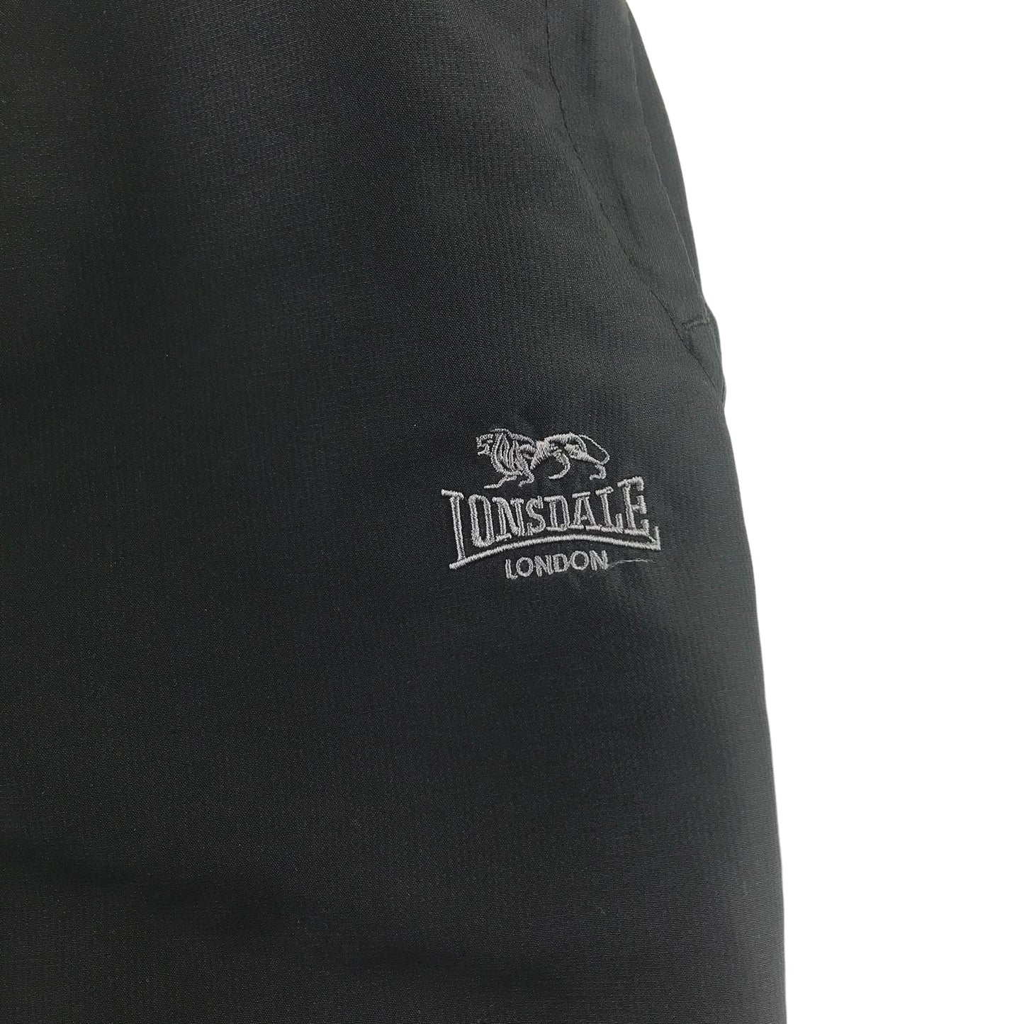 Lonsdale Track Joggers Age 9 Black with Grey Logo
