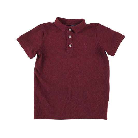 Next polo shirt 4-5 years burgundy plain with logo