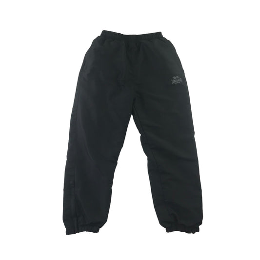 Lonsdale Track Joggers Age 9 Black with Grey Logo