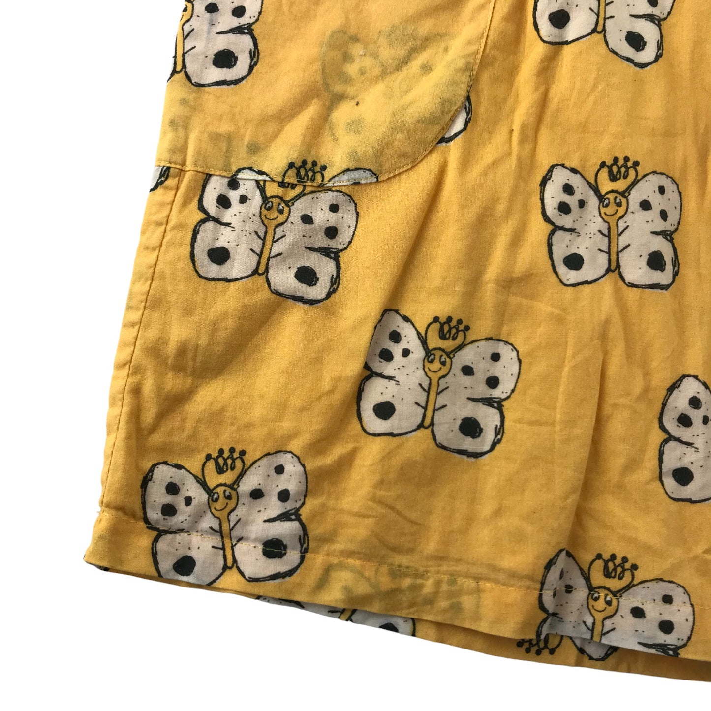 Nadadelazos dress 8 years yellow summery butterfly printed cotton