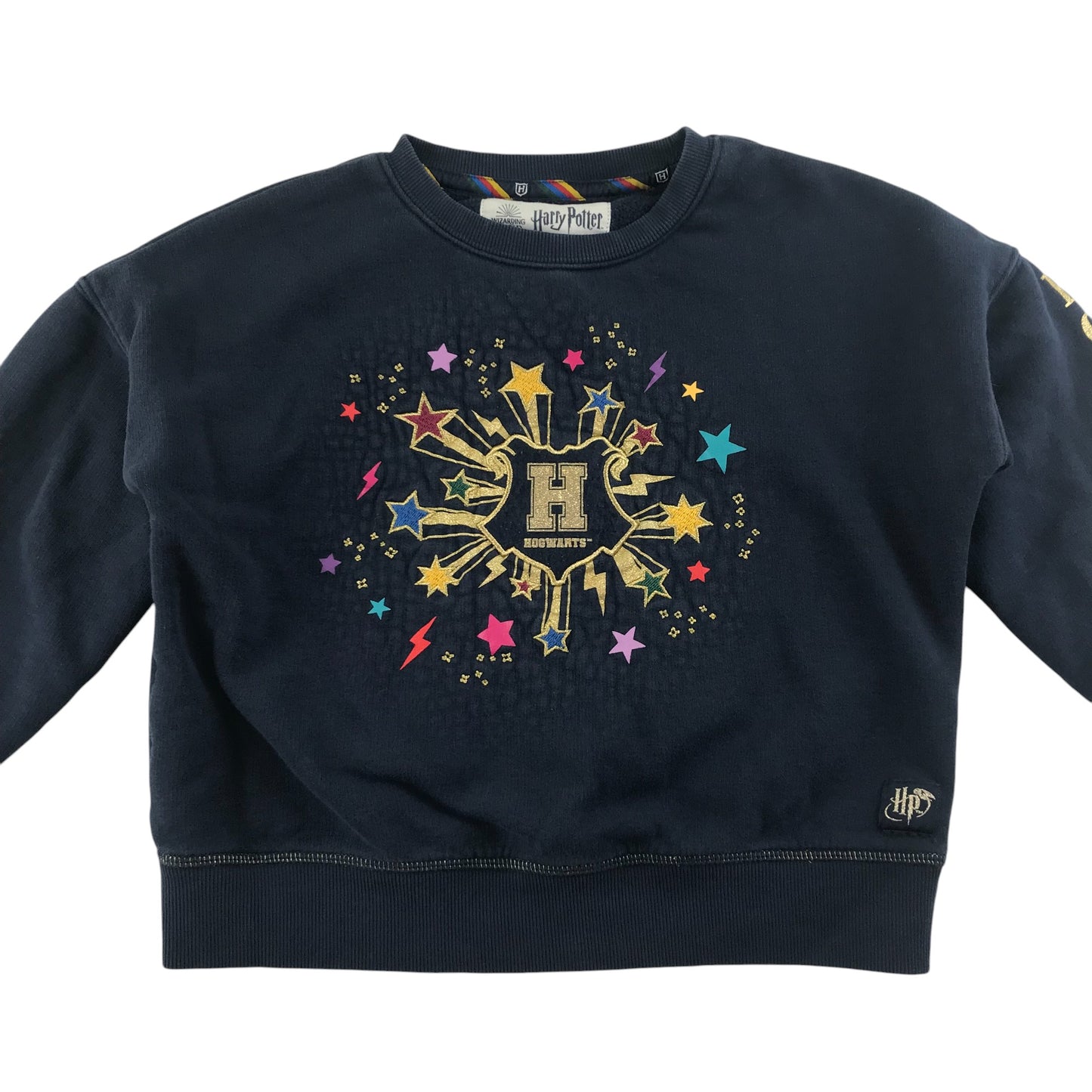 M&S sweater 6-7 years navy blue Harry Potter slightly cropped