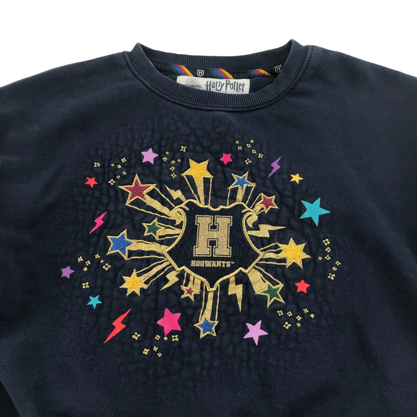 M&S sweater 6-7 years navy blue Harry Potter slightly cropped