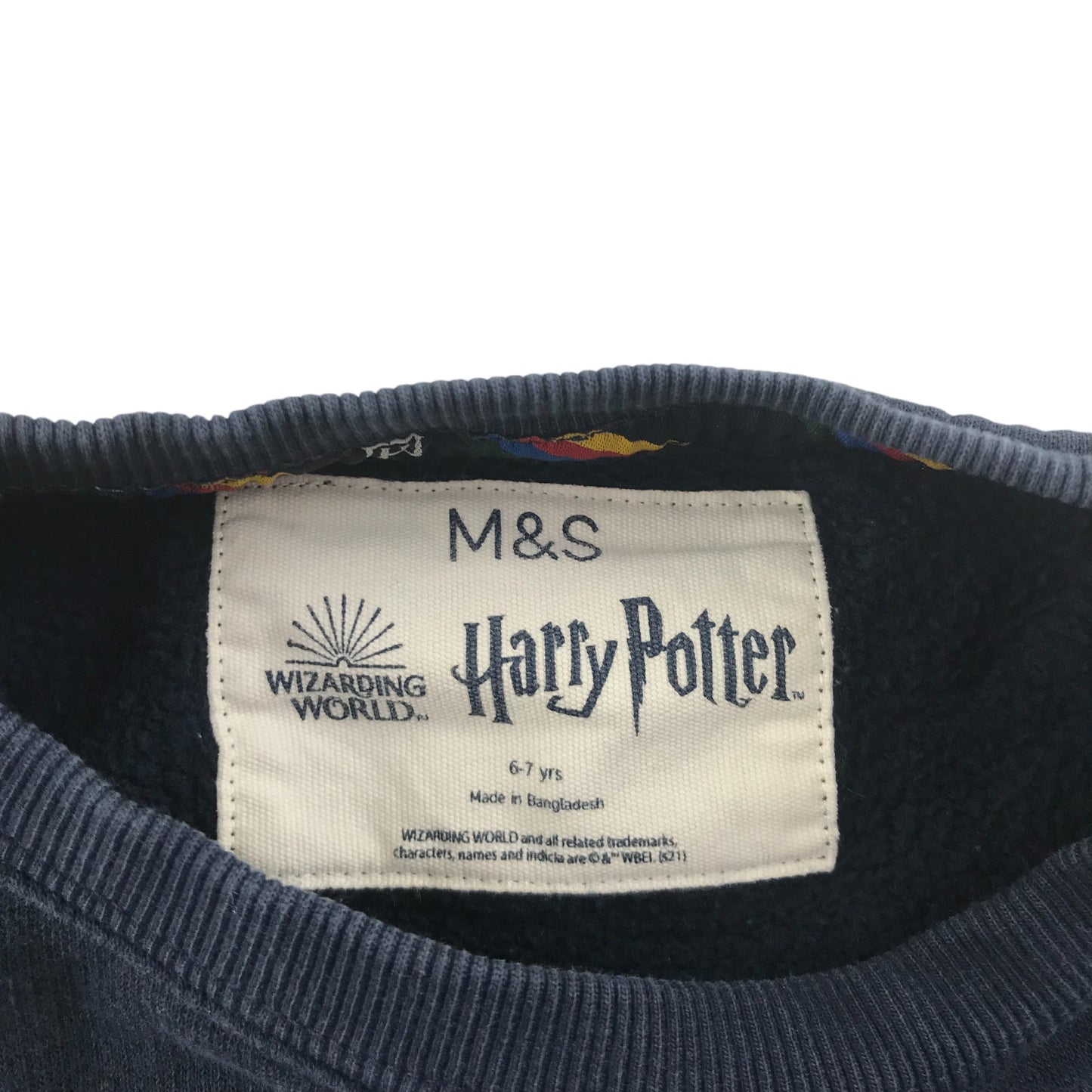 M&S sweater 6-7 years navy blue Harry Potter slightly cropped