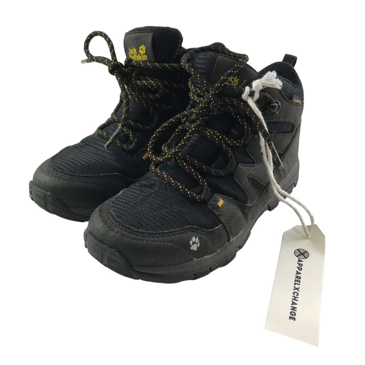 Jack Wolfskin Walking Boots Shoe Size 13 Junior Black Texapore with Laces