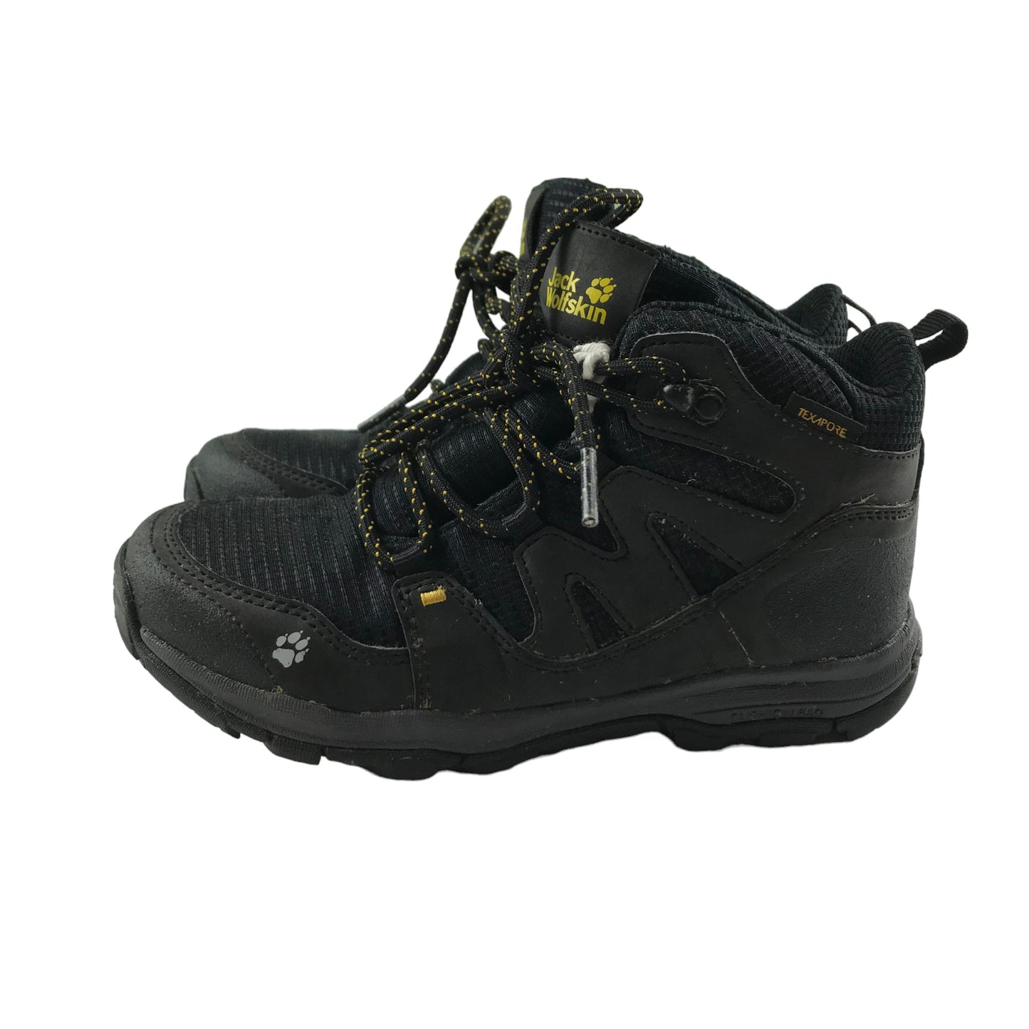Jack Wolfskin Walking Boots Shoe Size 13 Junior Black Texapore with Laces