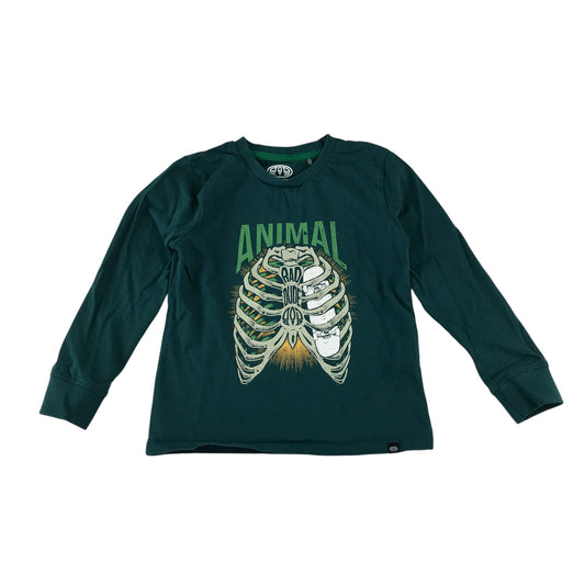 Animal t-shirt 5-6 years green graphic print cotton