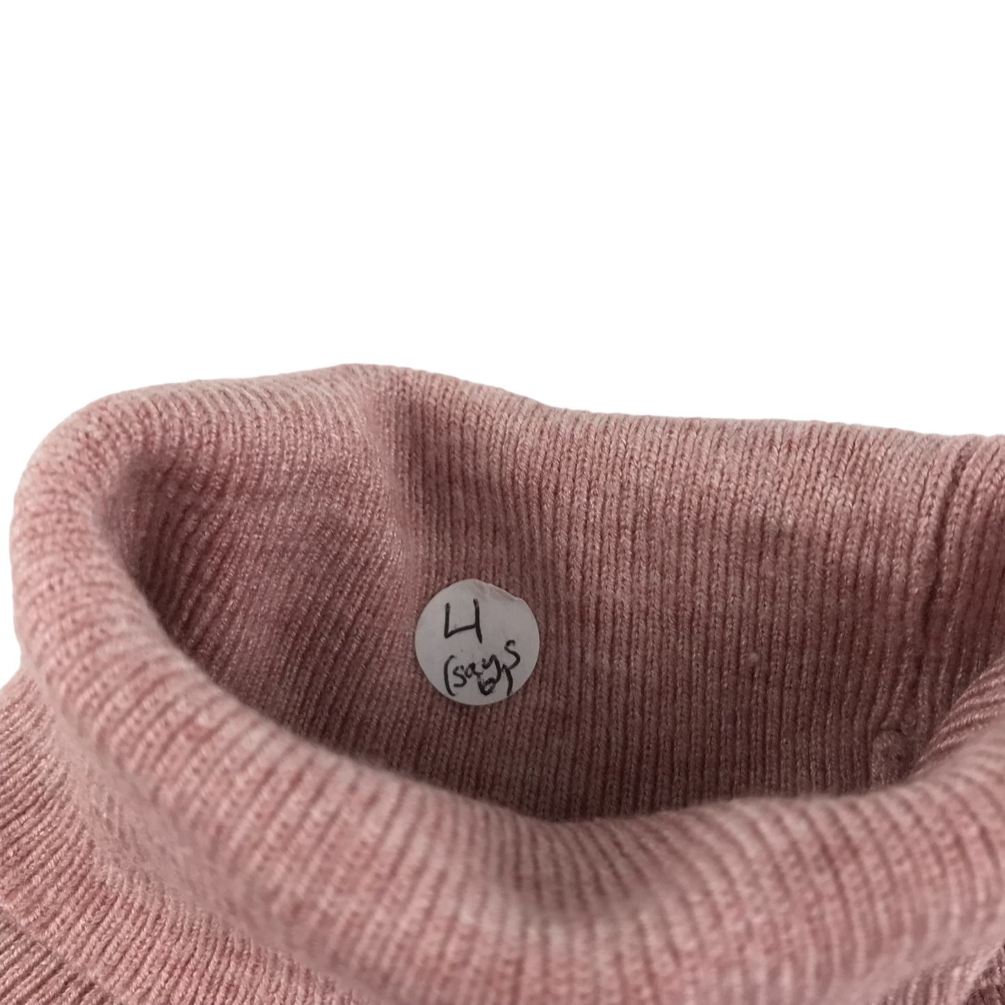 Zara Knitted Turtleneck Age 4 Pink Stripy texture Long Sleeve