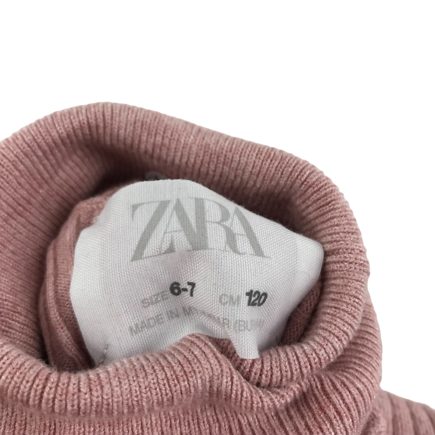 Zara Knitted Turtleneck Age 4 Pink Stripy texture Long Sleeve