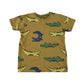 Next t-shirt 5-6 years mustard yellow crocodile graphic print cotton