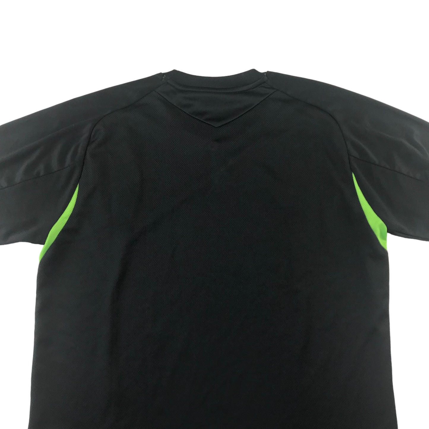 Umbro S5 Sports Top Age 13 Black Plain with Logo and Neon Green Details