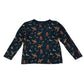 Primark t-shirt 5-6 years navy forest themed graphic print cotton