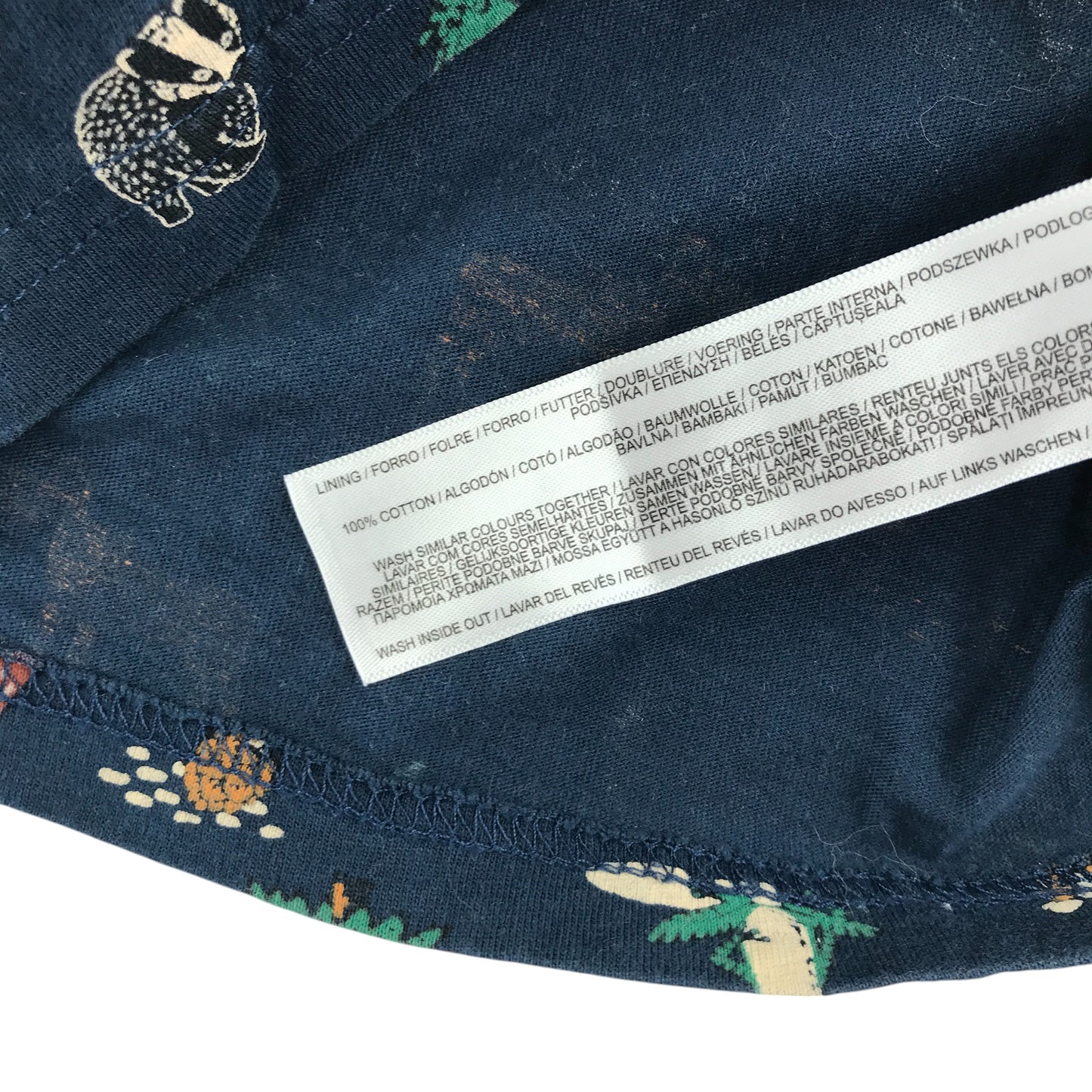 Primark t-shirt 5-6 years navy forest themed graphic print cotton