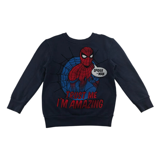 George sweater 5-6 years navy blue Spiderman jersey cotton