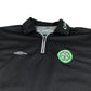 Umbro Celtic FC sport top 11-12 years black short sleeve with quarter zipper