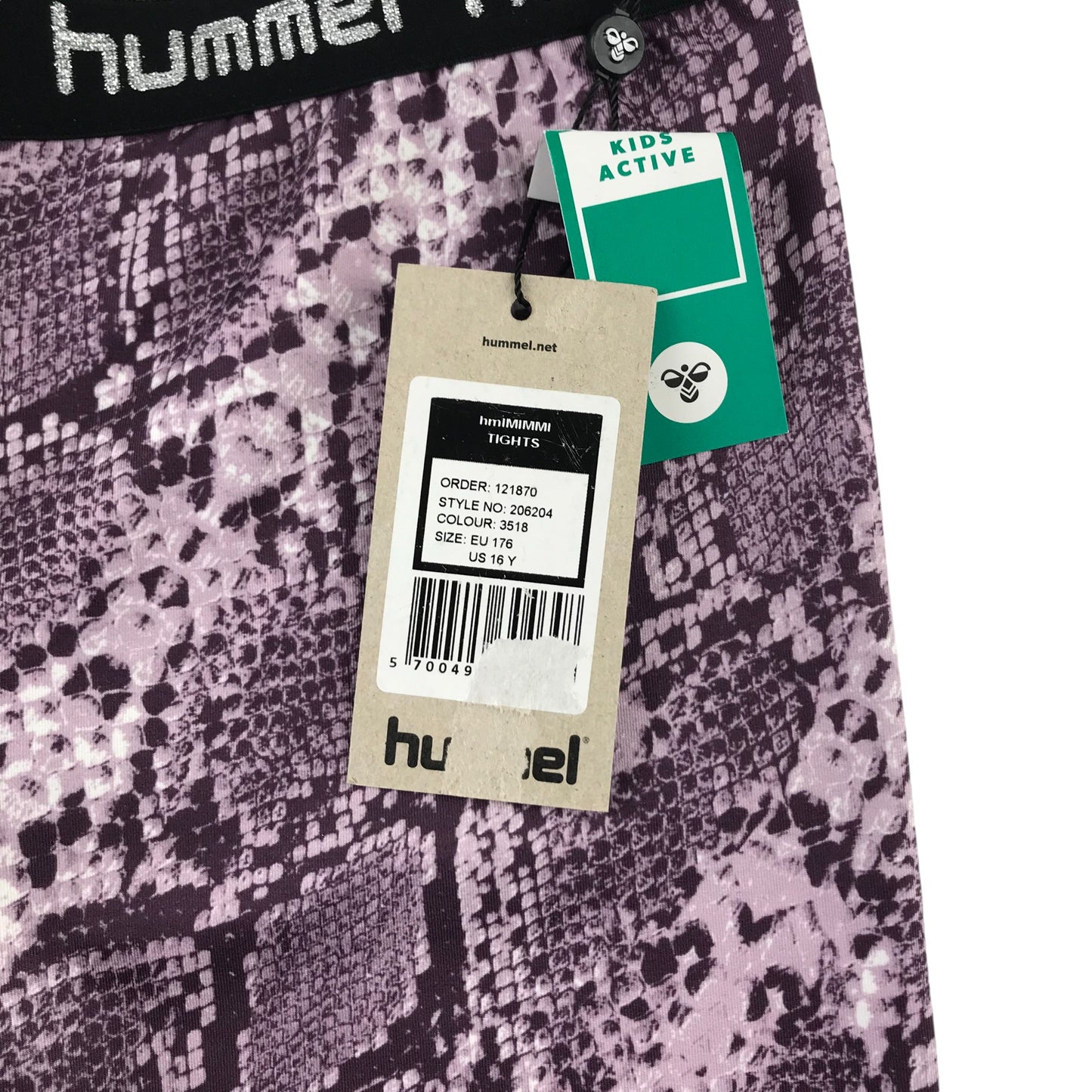 Hummel Sports leggings 15-17 Years Purple Snake Print