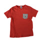 Petit Bateau t-shirt 5-6 years orange with grey front pocket