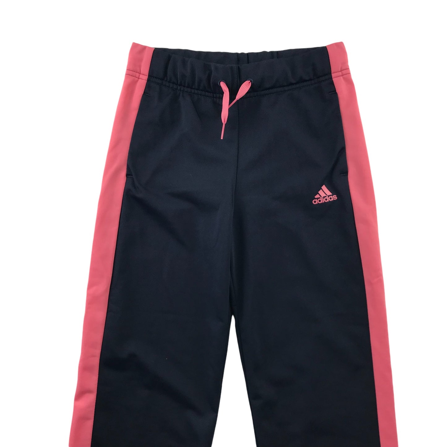 Adidas Sports Joggers 9-10 Years Navy with Pink Side Stripes