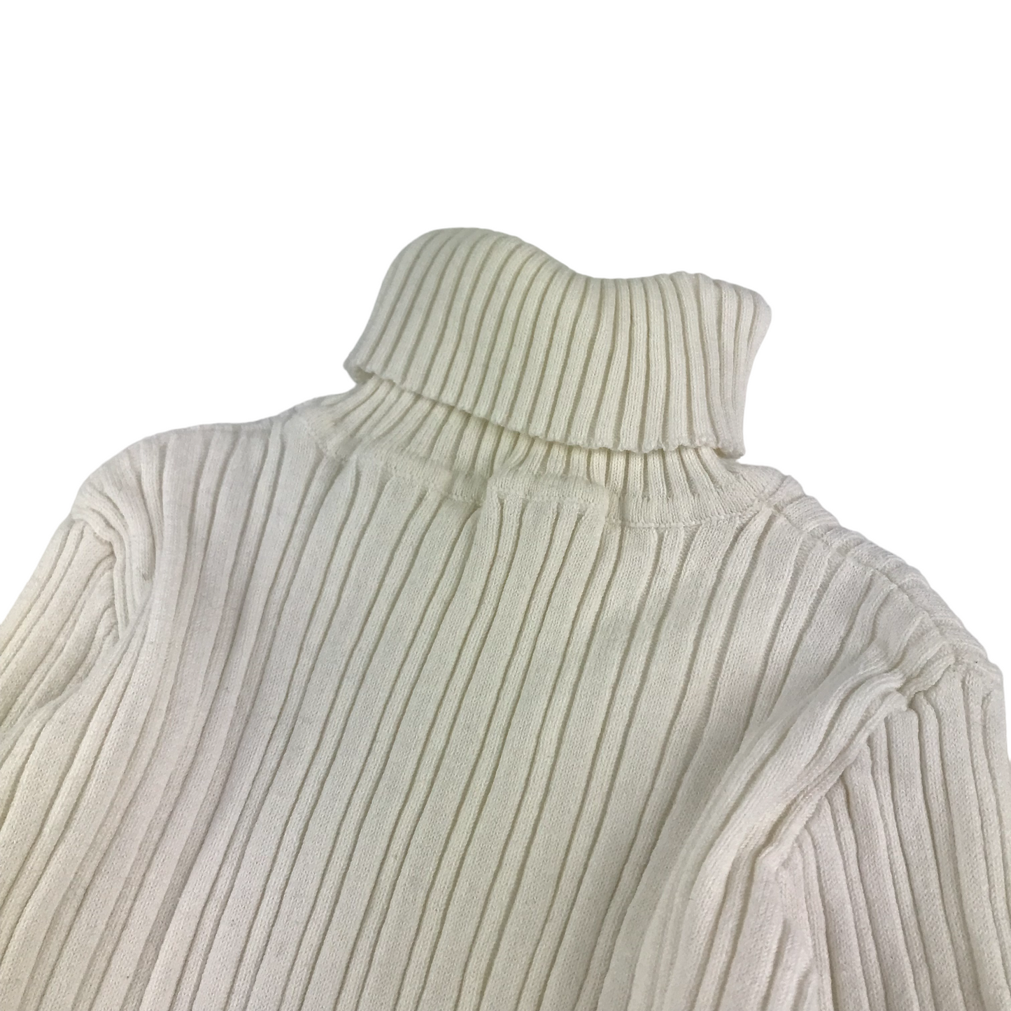 Nutmeg Knitted Turtleneck Age 6 White Stripy Textured Long Sleeve