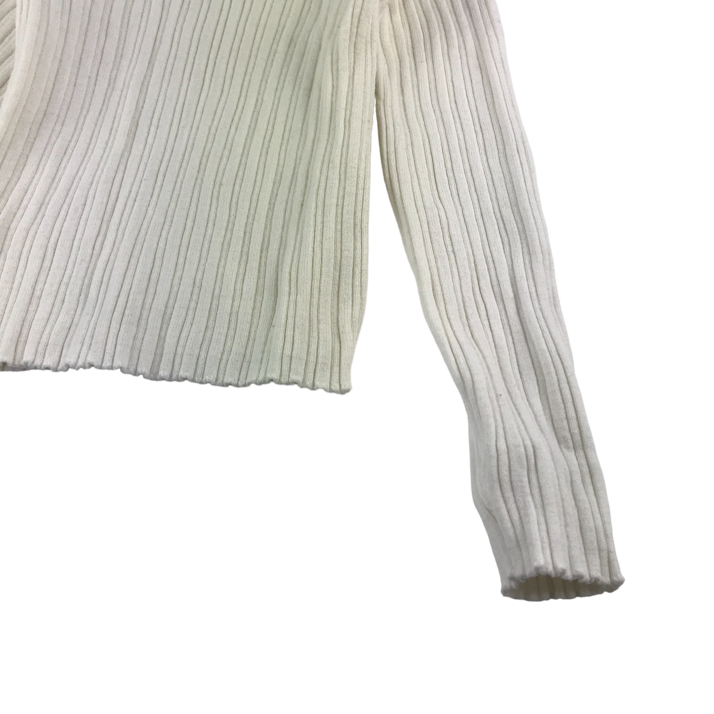 Nutmeg Knitted Turtleneck Age 6 White Stripy Textured Long Sleeve