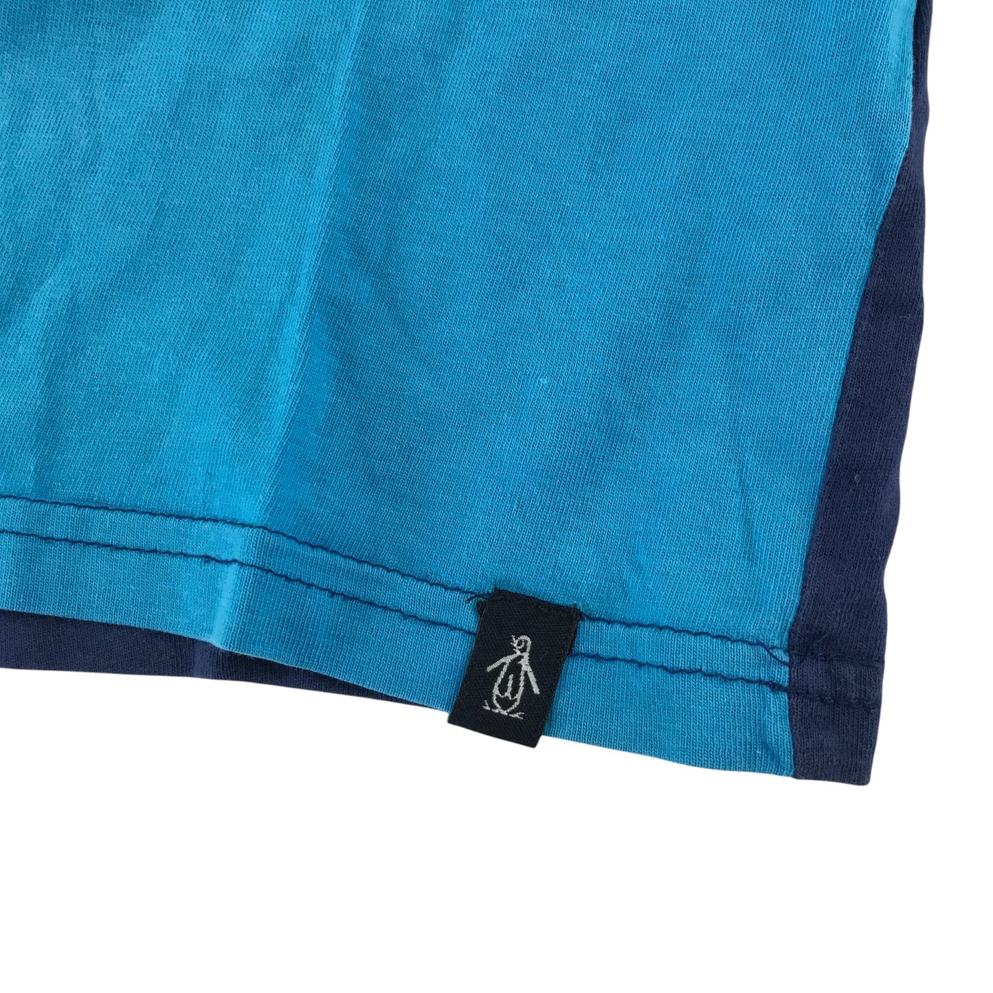 Penguin t-shirt 6-7 years blue yellow and navy panelled cotton
