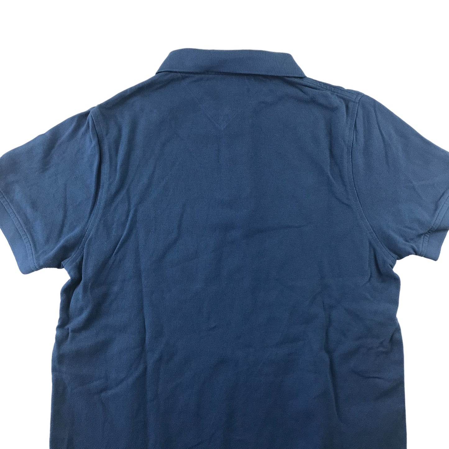 Tommy Hilfiger Polo Shirt Size Small Blue Short Sleeve Plain Slim Fit Cotton
