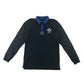 Rugby Heritage Sports Top Age 11 Black with Blue Collar Cotton
