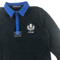 Rugby Heritage Sports Top Age 11 Black with Blue Collar Cotton