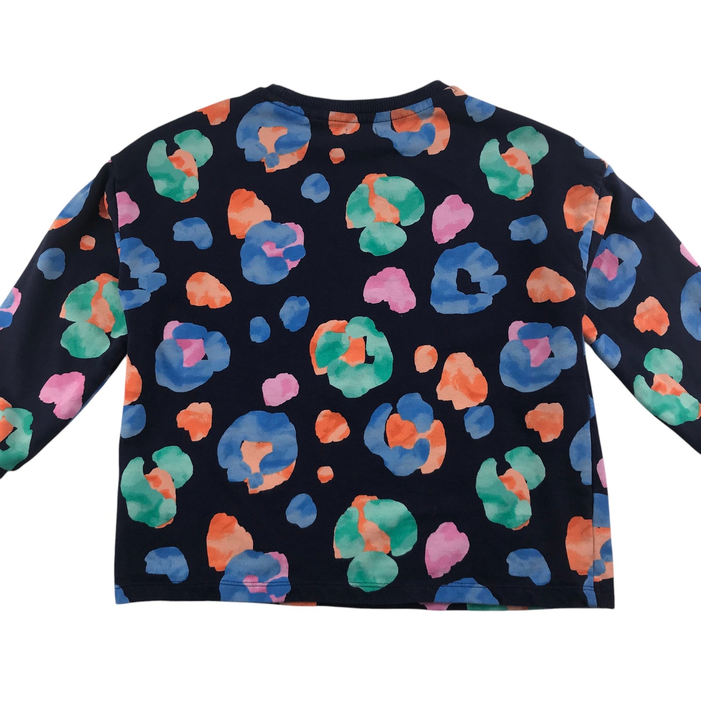 Next sweater 7-8 years navy and multicolour spot pattern cotton