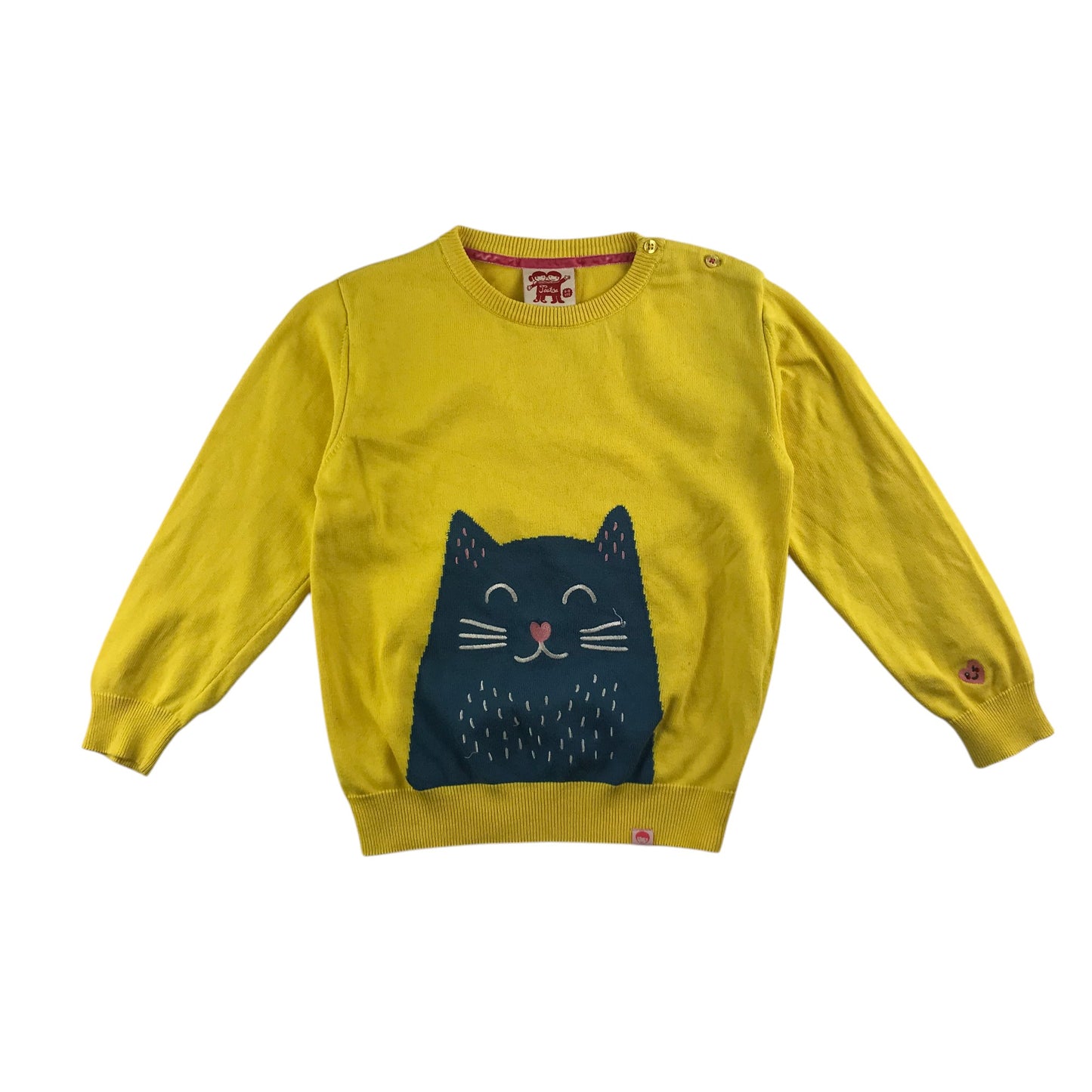 Tootsa Jumper 6-8 years yellow cat organic cotton