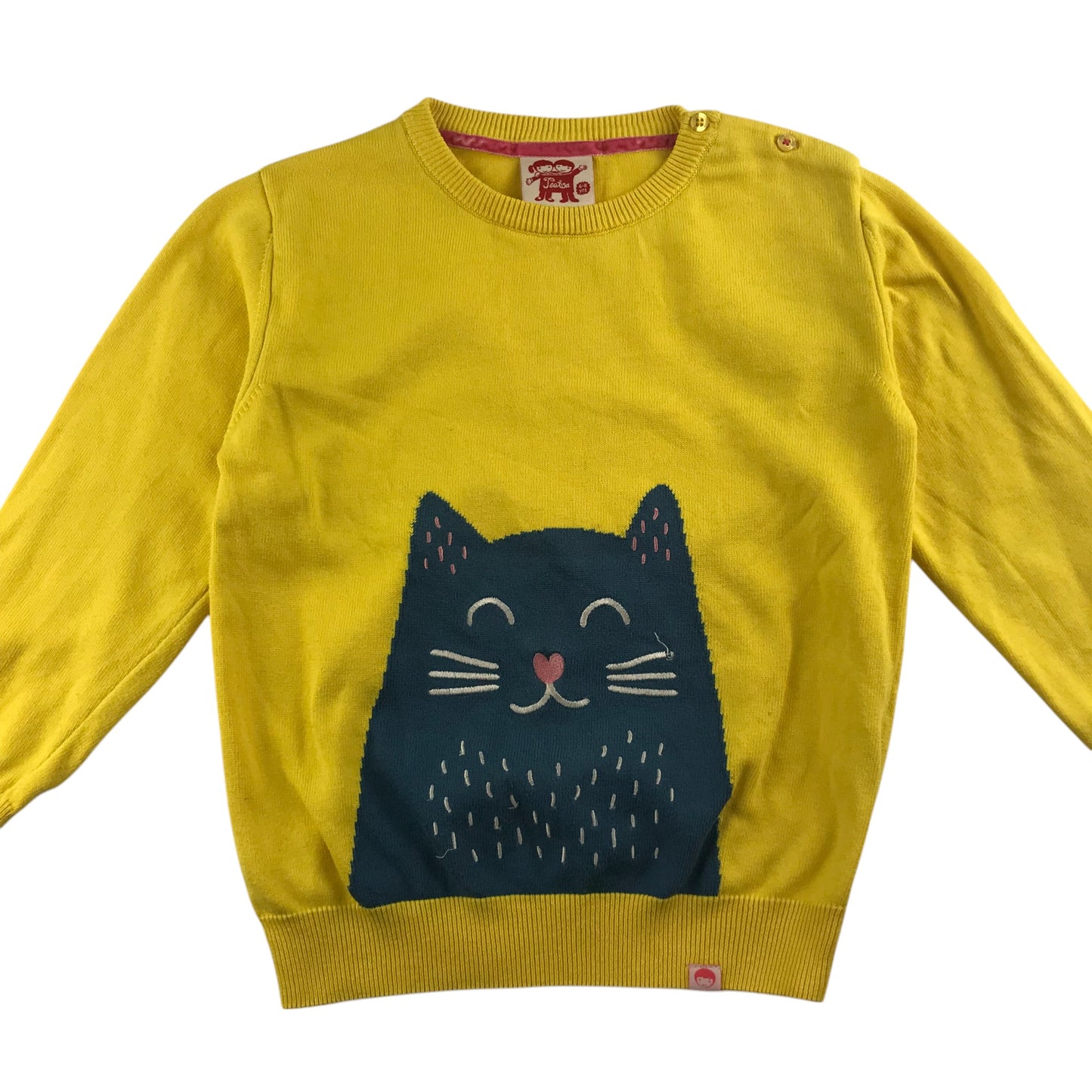 Tootsa Jumper 6-8 years yellow cat organic cotton