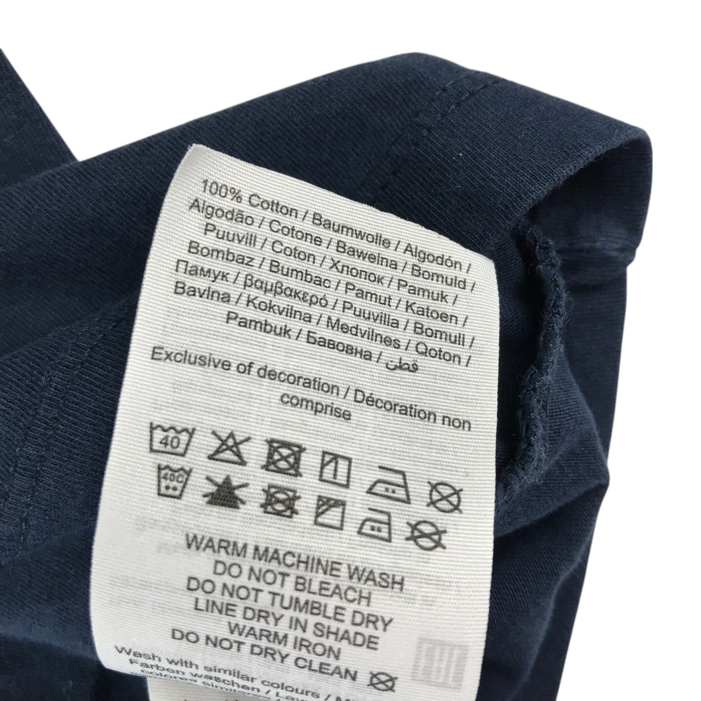Jack & Jones t-shirt 7-8 years navy with text logo cotton