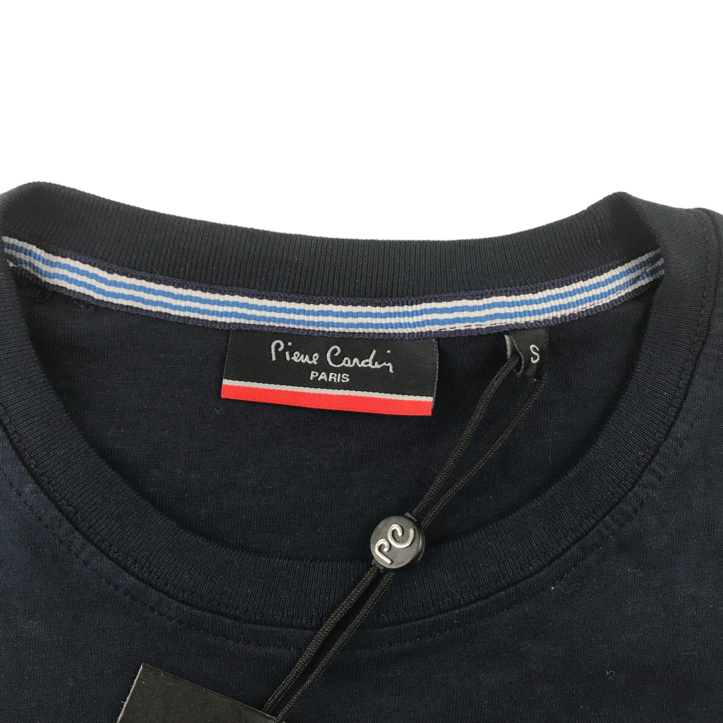 Pierre Cardin T-shirt Size Small Navy Blue Plain Short Sleeve Cotton