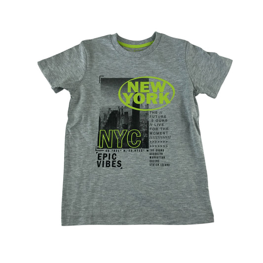 Matalan t-shirt 6-7 years grey New York graphic design