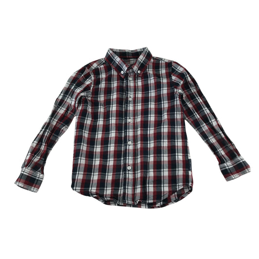 Polarn O Pyret shirt 5-6 years red checked button up cotton
