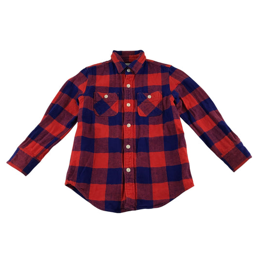 Crewcuts shirt 6-7 years red and blue checked button up cotton