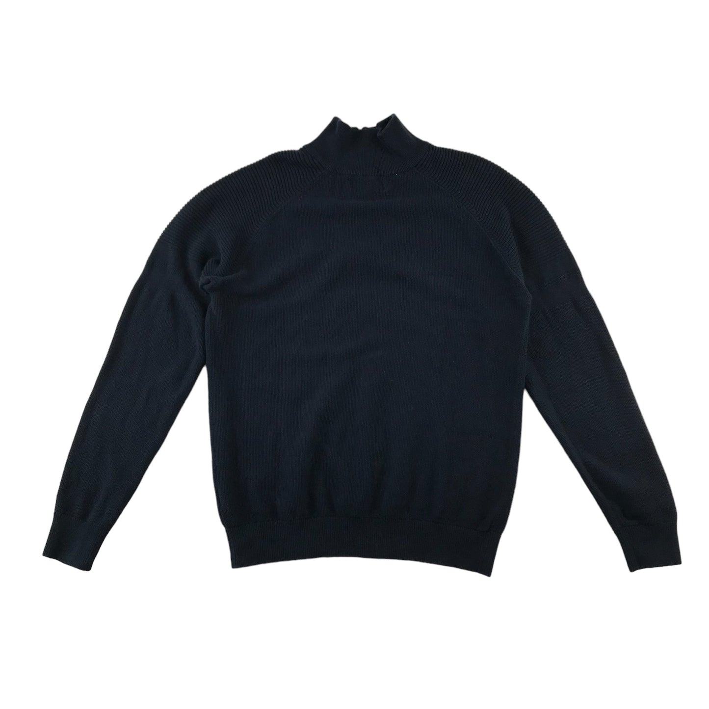 Next jumper men size S navy blue long sleeve half zipper cotton