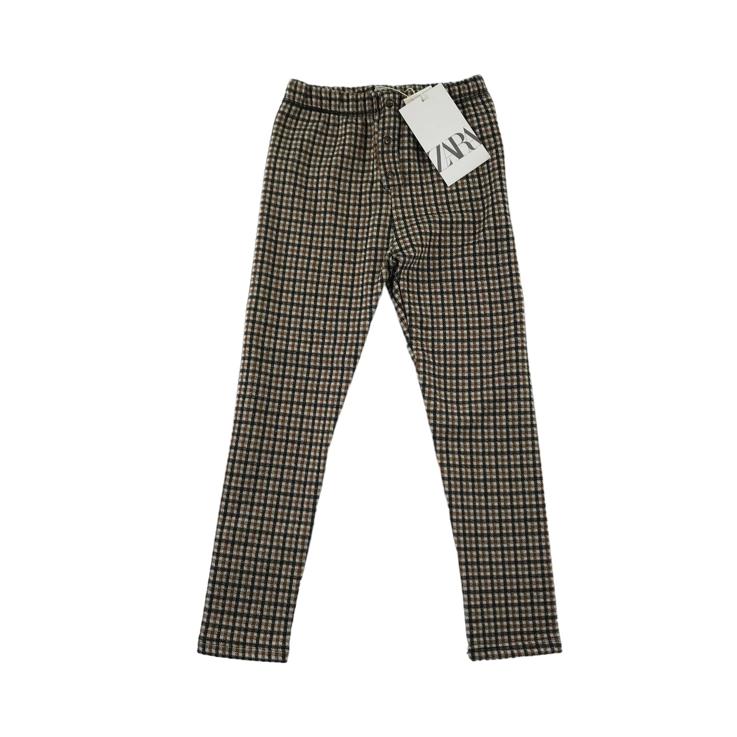 Zara leggings 4-5 years brown check pattern