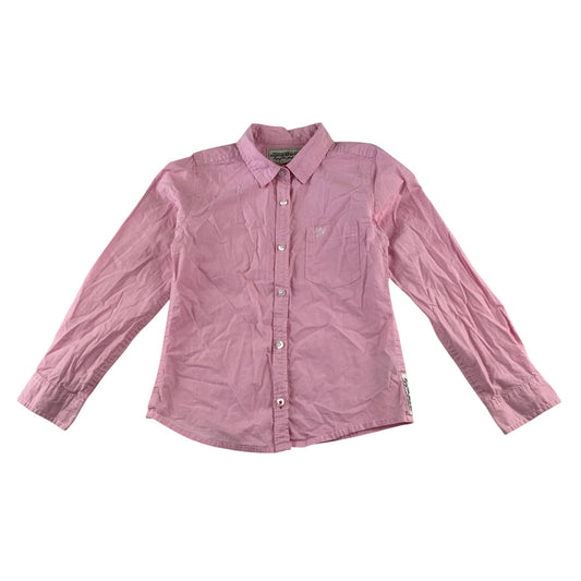 Kappahl shirt 6-7 years pink with white stripes button up cotton