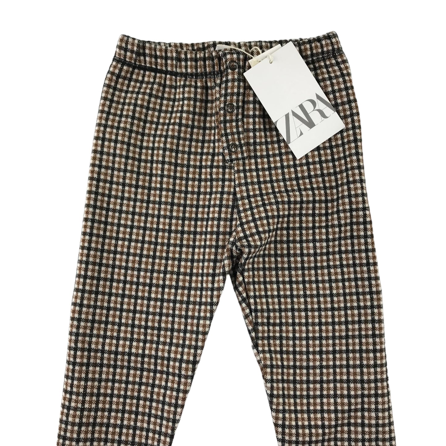 Zara leggings 4-5 years brown check pattern