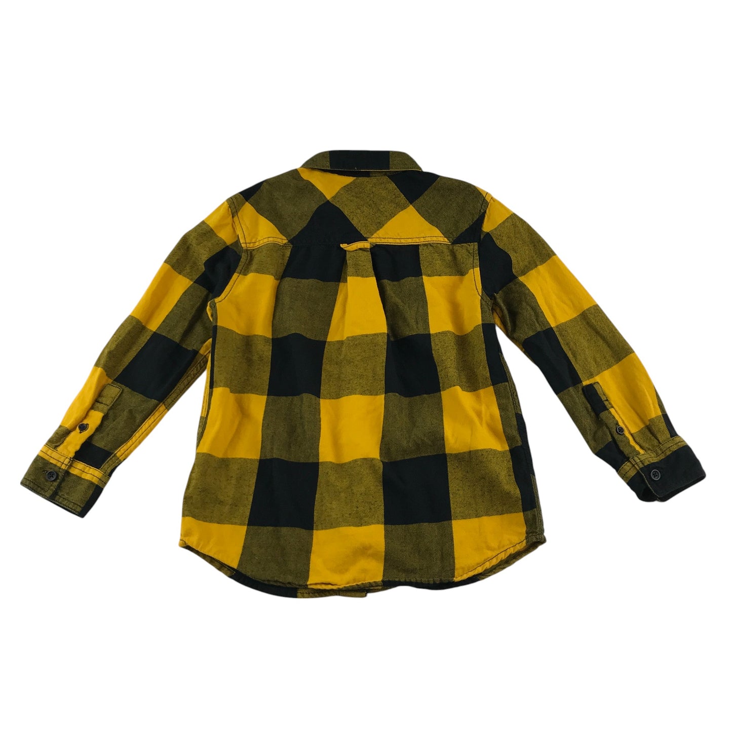 John Lewis shirt 7-8 years yellow and black checked button up cotton