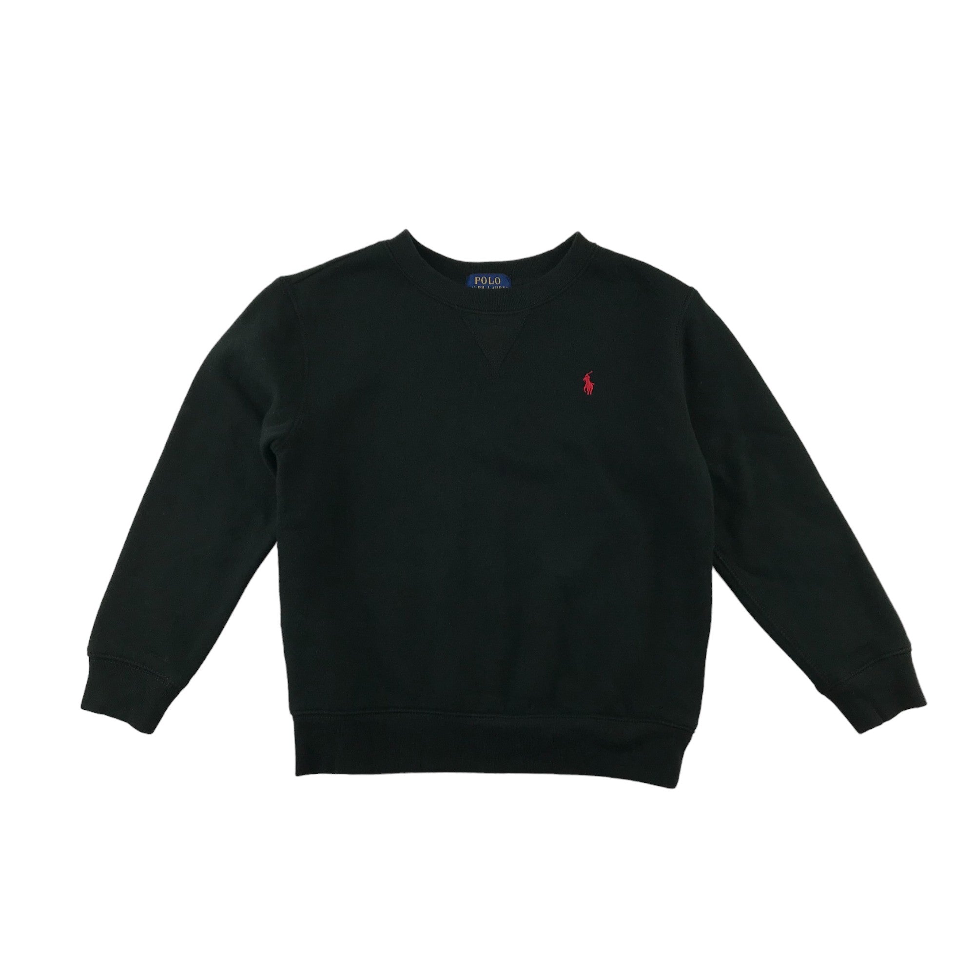 Ralph Lauren Sweatshirt 6 years Black Plain with Red Logo ApparelXchange CIC