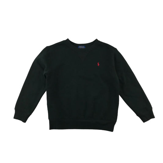 Ralph Lauren Sweatshirt 6 years Black Plain with Red Logo