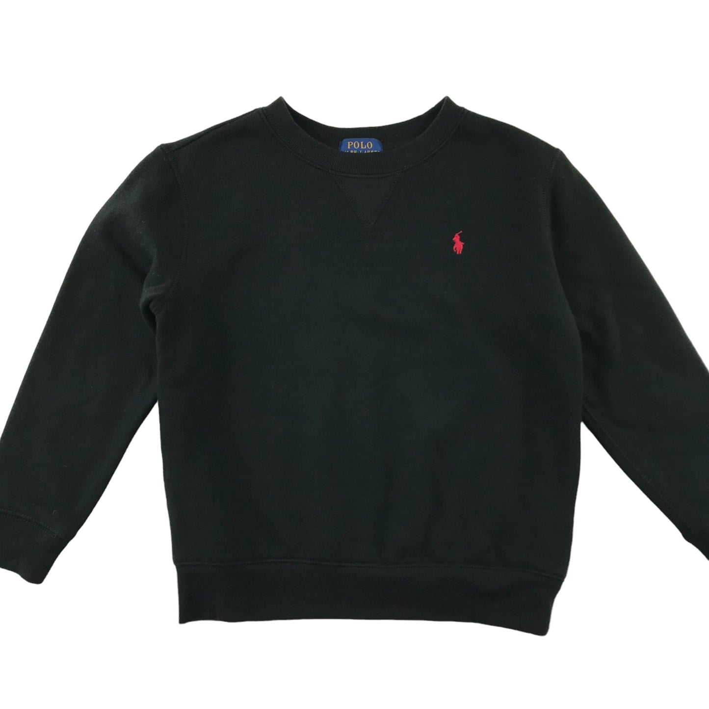 Ralph Lauren Sweatshirt 6 years Black Plain with Red Logo