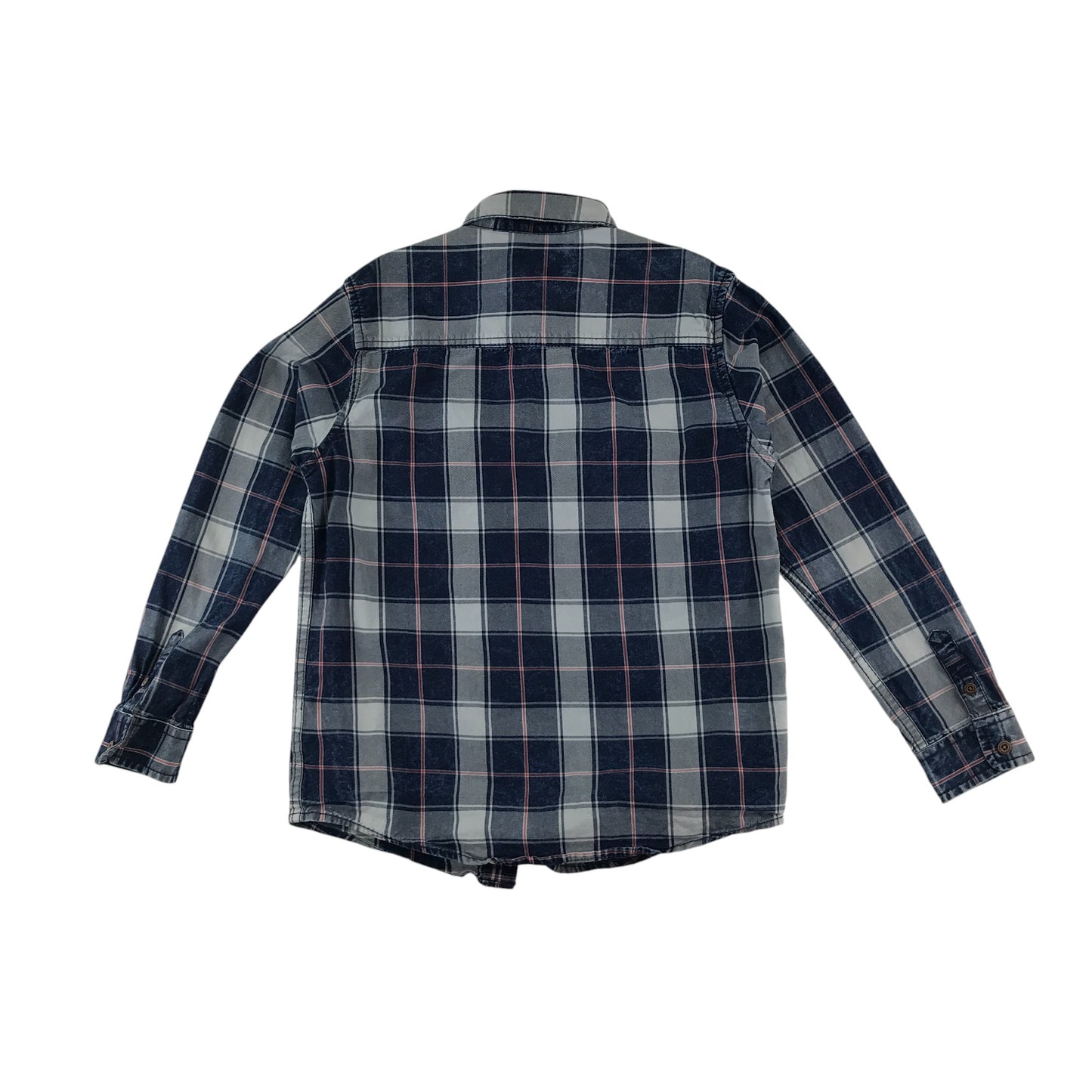 Next shirt 8-9 years grey navy and red checked button up cotton
